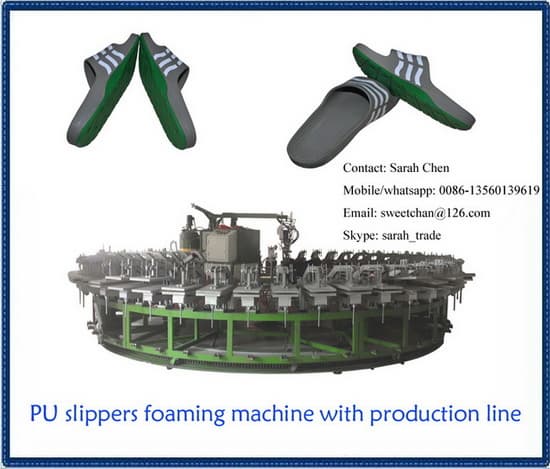 36 Station PU Shoe slipper injection foam production line